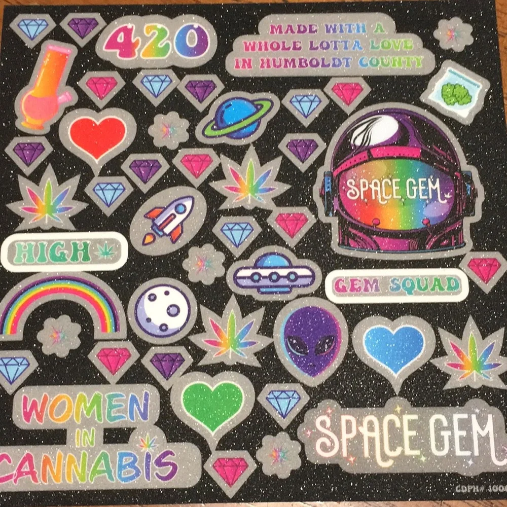 Space Gem sensory sticker sheet